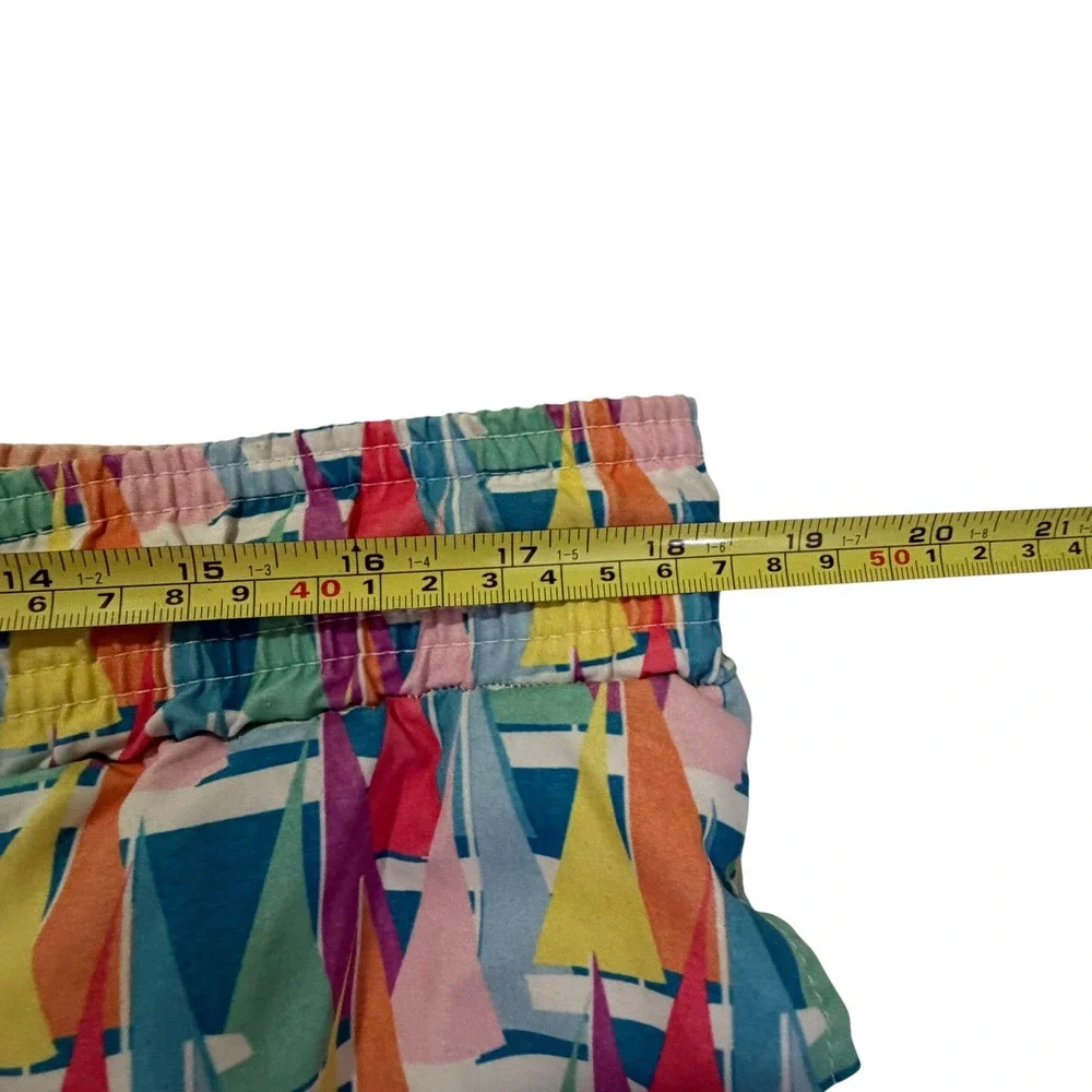 Michaels Mens Sailboat Print Swim Trunks Multicolor Mesh Lined Size Medium USA